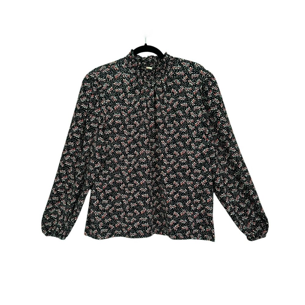 Loft Vine Smocked Mock Neck Top
